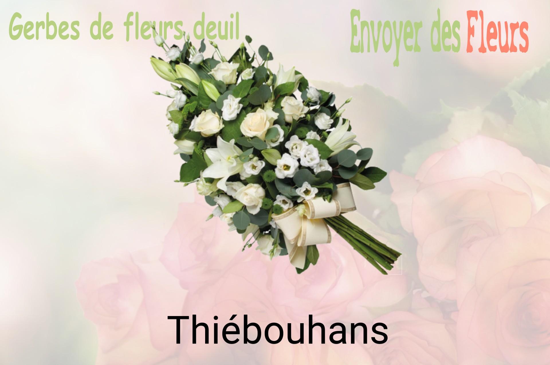 Gerbe de fleurs de deuil livrée à Thiébouhans